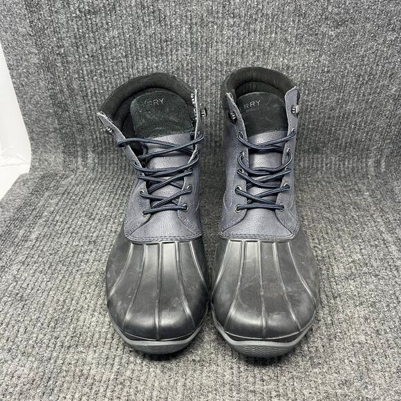 Sperry Avenue Duck Boots Black Navy Blue Leather Waterproof Mens 12 main image 7